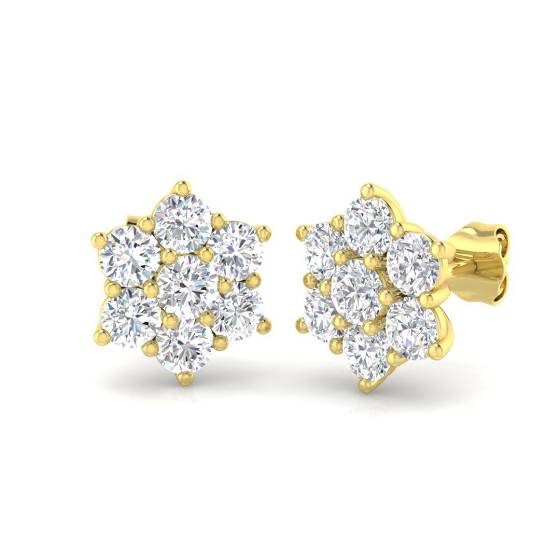 Round Labgrown Diamond Set Cluster Earrings