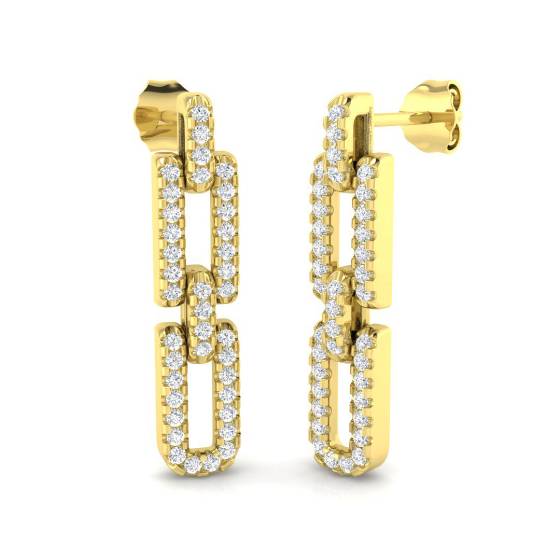0.55ct Round Diamond Paper Clip Earrings