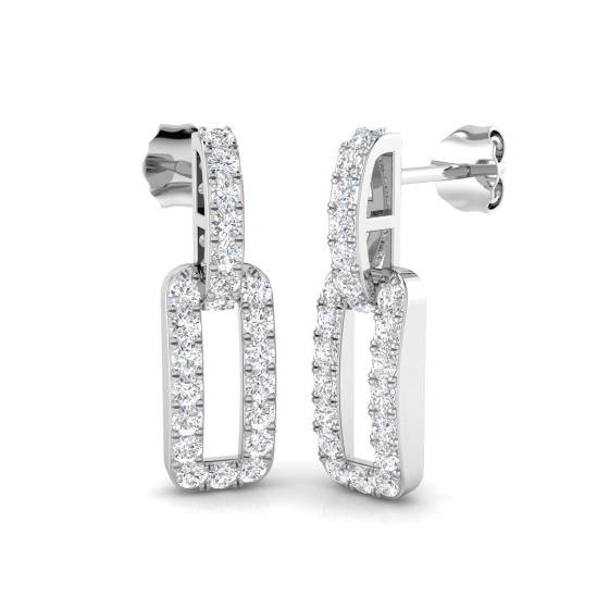 0.70ct Round Diamond Paper Clip Earrings