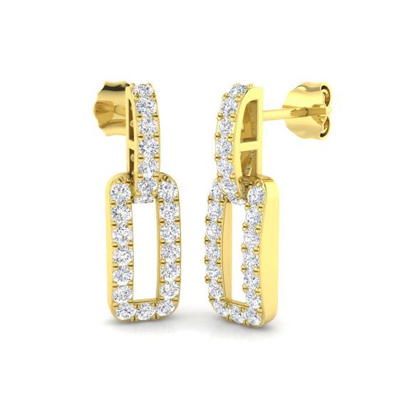 0.70ct Round Diamond Paper Clip Earrings