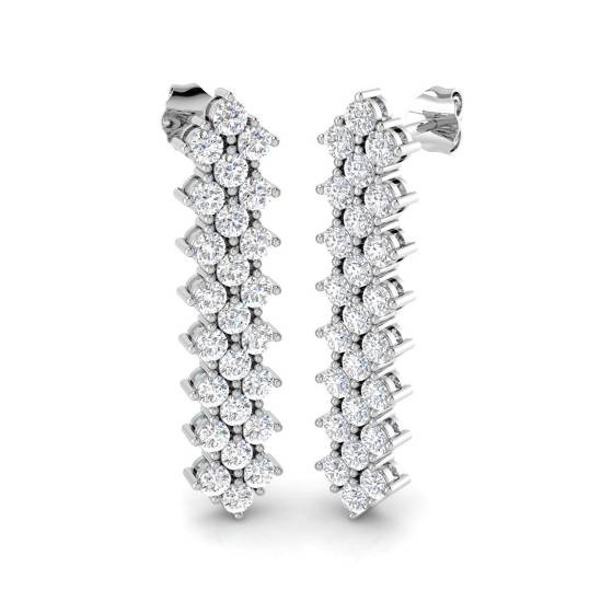 Round Labgrown Diamond Drop Earrings