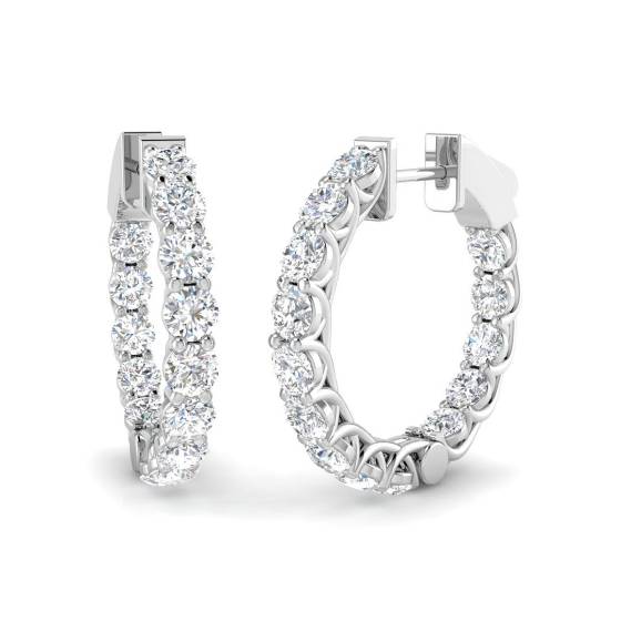 Round Labgrown Diamond Set Hoop Earrings
