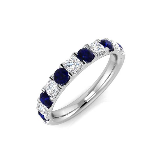 1.25ct Blue Sapphire and Diamond Eternity Ring