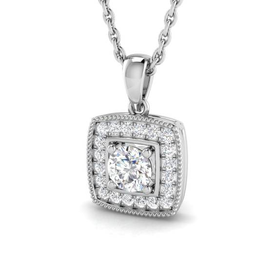 0.14ct Round Cluster Diamond Designer Pendant