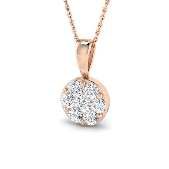 Round Labgrown Diamond Set Cluster Pendant