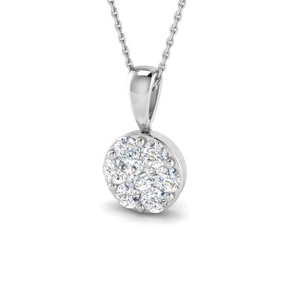 Round Labgrown Diamond Set Cluster Pendant