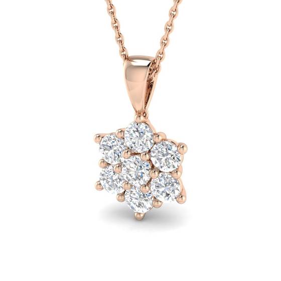 Round Labgrown Diamond Set Cluster Pendant
