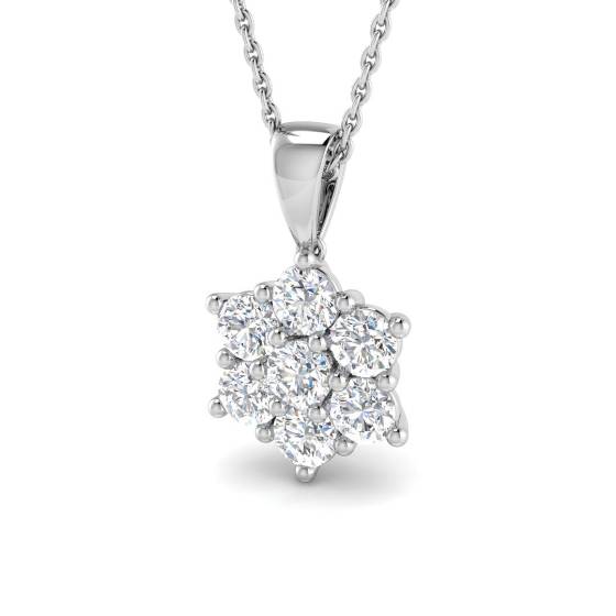 Round Labgrown Diamond Set Cluster Pendant