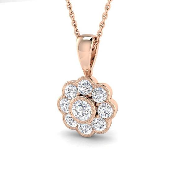 Round Labgrown Diamond Cluster Pendant