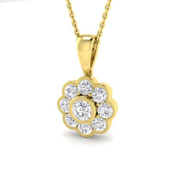 Round Labgrown Diamond Cluster Pendant