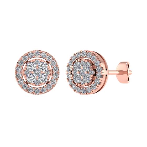 0.55ctVS/G-H Round Diamond Set Cluster Earrings
