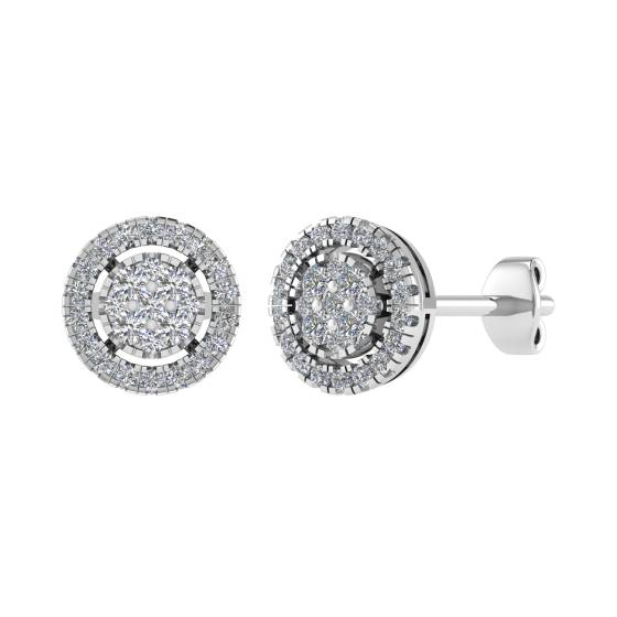 0.35ct VS/G-H Round Diamond Set Cluster Earrings
