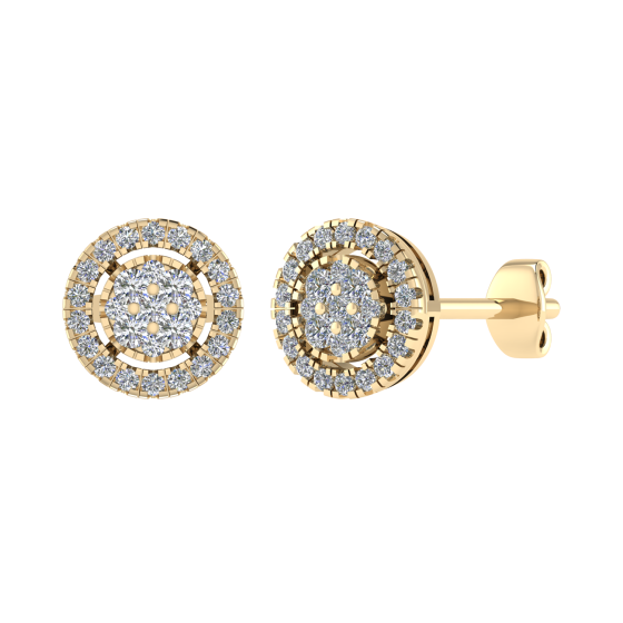 0.35ct VS/G-H Round Diamond Set Cluster Earrings