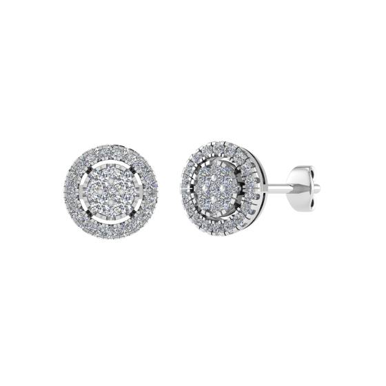 0.50ct VS/G-H Round Diamond Set Cluster Earrings