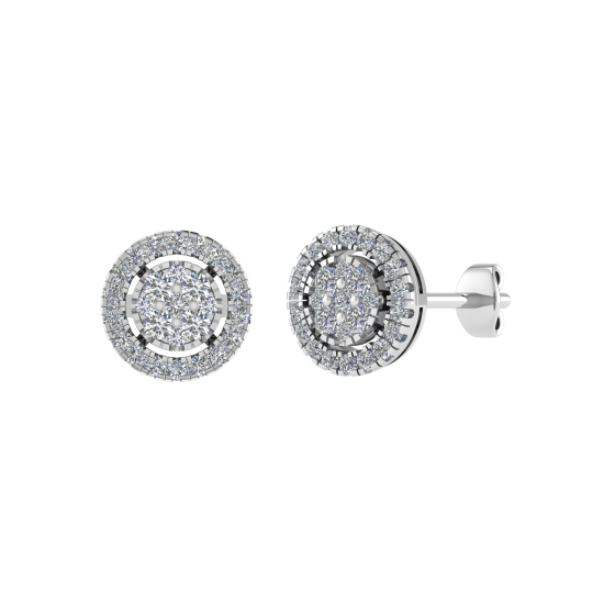 0.50ct VS/G-H Round Diamond Set Cluster Earrings