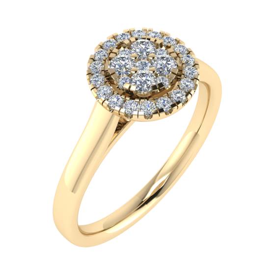 0.25ct VS/G-H Round Diamond Set Cluster Ring