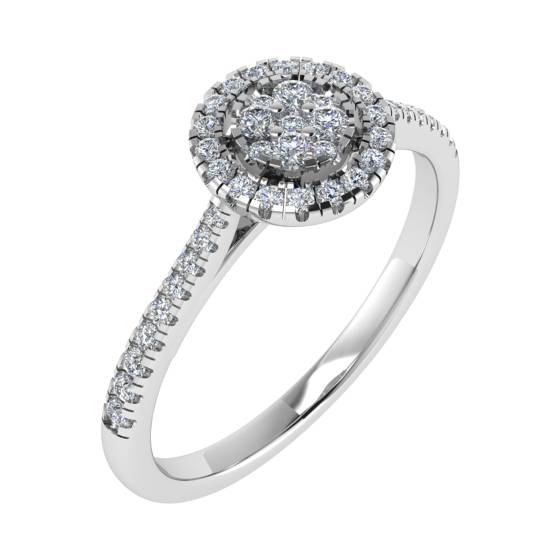 0.25ct VS/G-H Round Diamond Set Cluster Ring