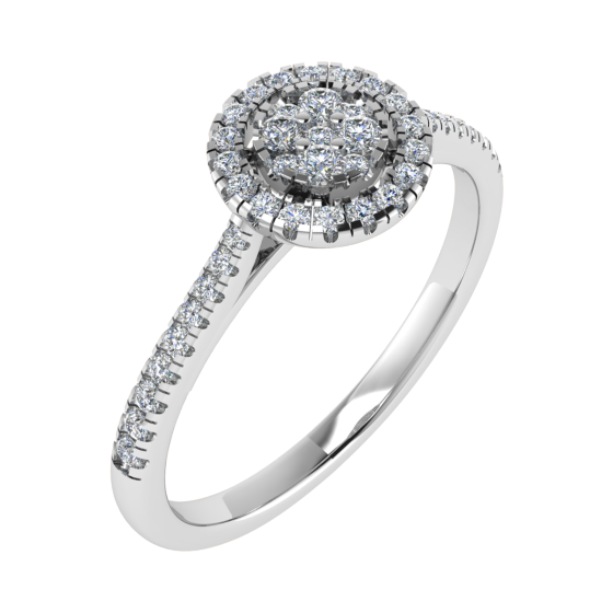 0.25ct VS/G-H Round Diamond Set Cluster Ring