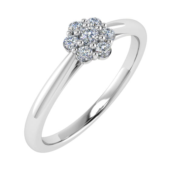 0.15ct VS/G-H Round Diamond Set Cluster Ring