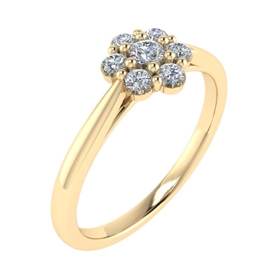 0.25ct VS/G-H Round Diamond Set Cluster Ring