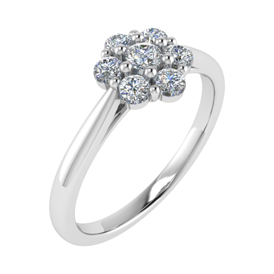 0.35ct VS/G-H Round Diamond Set Cluster Ring