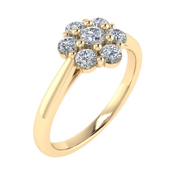 0.50ct VS/G-H Round Diamond Set Cluster Ring