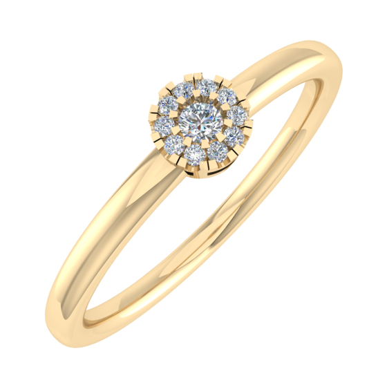 0.05ct VS/G-H Round Diamond Set Cluster Ring