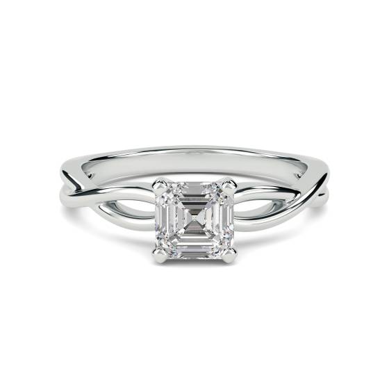Infinity Love Swirl Asscher Diamond Engagement Ring