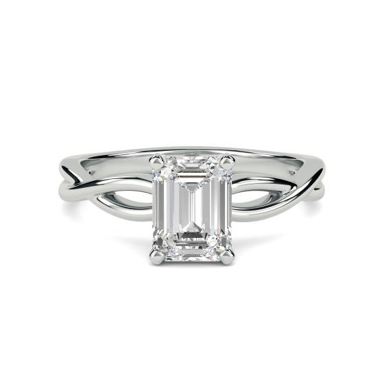 Infinity Love Swirl Emerald Diamond Engagement Ring