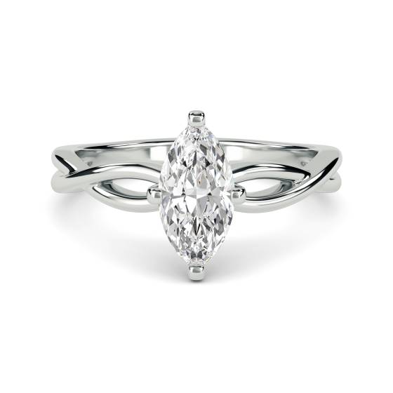 Infinity Love Swirl Marquise Diamond Engagement Ring