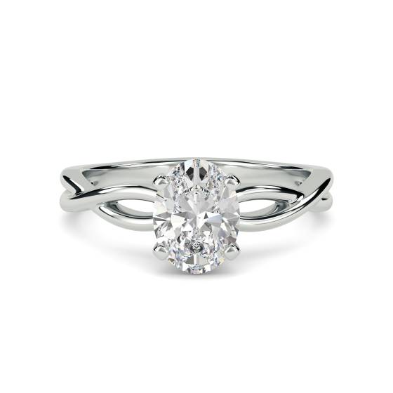 Infinity Love Swirl Oval Diamond Engagement Ring