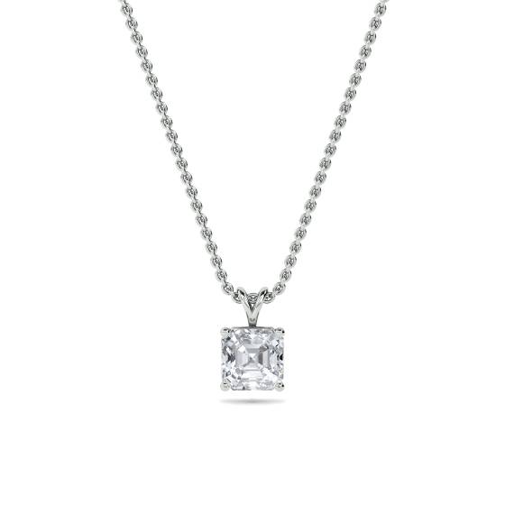 Modern Asscher Diamond Solitaire Pendant