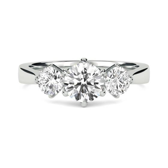 Elegant Round Diamond Trilogy Ring