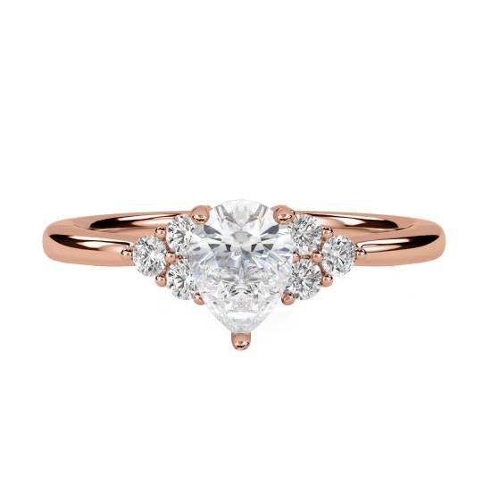 Pear Diamond Side Stone Cluster Ring