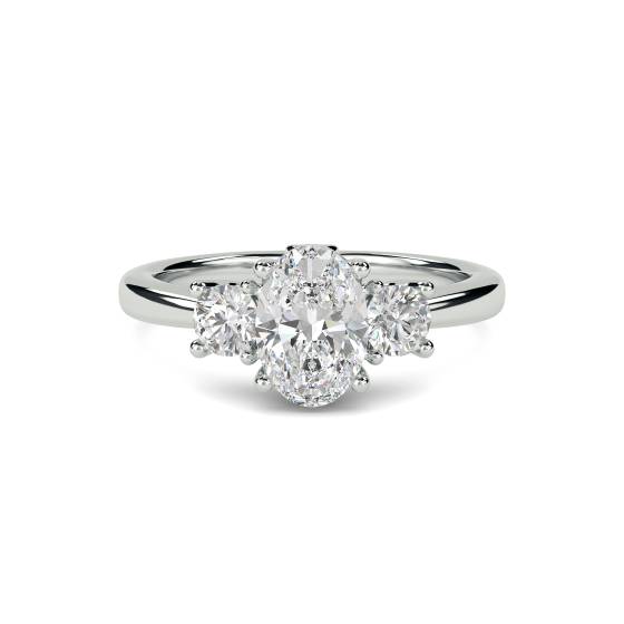 Oval & Round Diamond Trilogy Ring