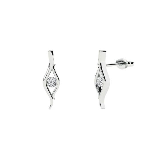 Wave Round Diamond Designer Earrings