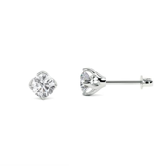 Round Diamond Stud Earrings