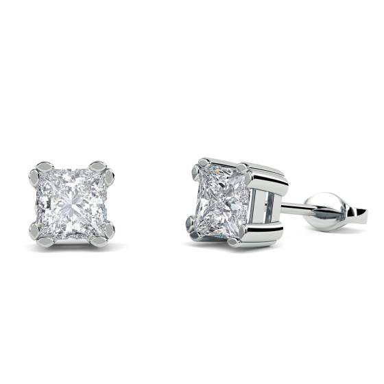 0.20 SI/G-H Split Petal Princess Cut Diamond Earrings