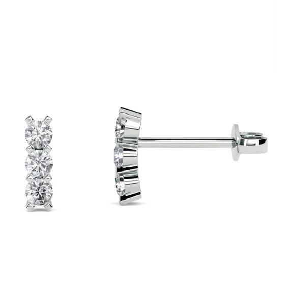 Round Diamond Drop Earrings