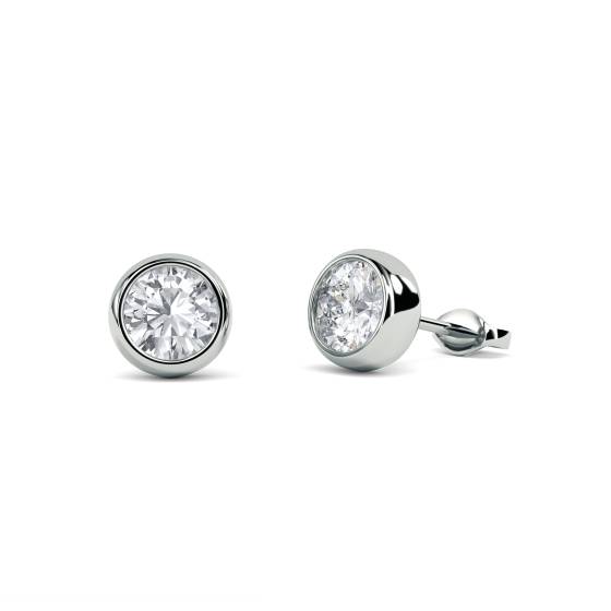 Modern Round Diamond Stud Earrings