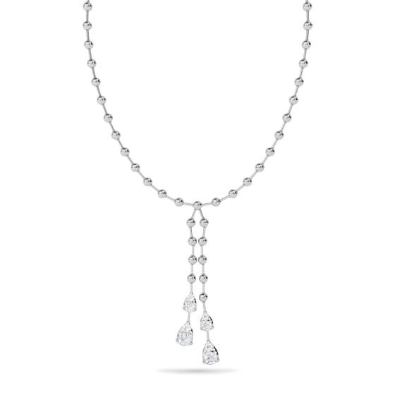 1.55ct Elegant Round Diamond Two Drop Necklace
