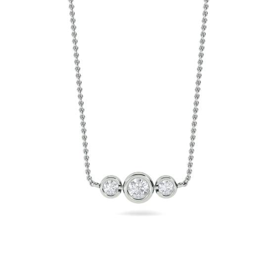 Three Stone Diamond Necklace