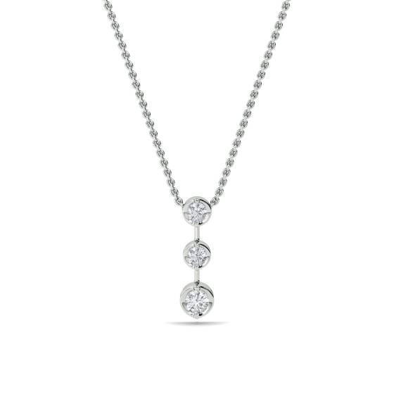 Elegant Round Diamond Trilogy Pendant