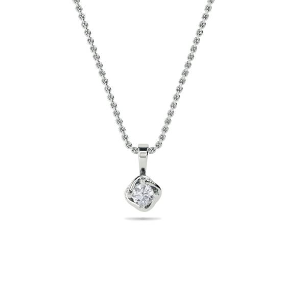 Love Knot Round Diamond Solitare Pendant