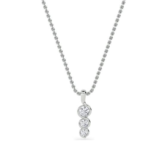 Modern Round Diamond Trilogy Pendant