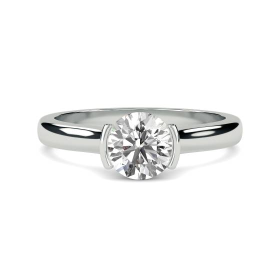 Round Diamond Bezel Set Engagement Ring