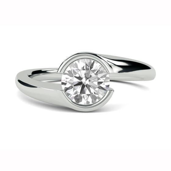 Round Diamond Bezel Set Engagement Ring