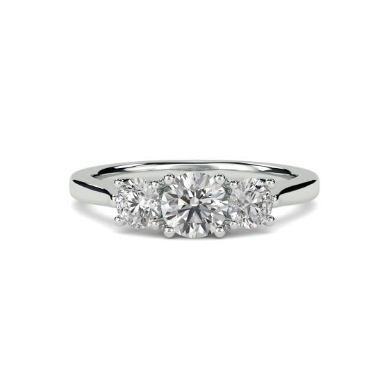 Modern Round Diamond Trilogy Ring
