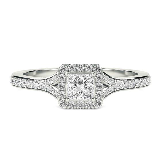 Petite Princess Diamond Halo Ring