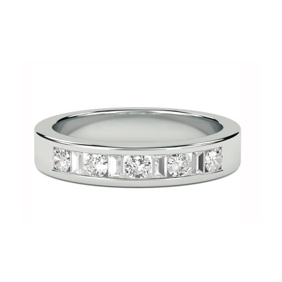 3.5mm Round/Baguette Diamond Eternity Ring